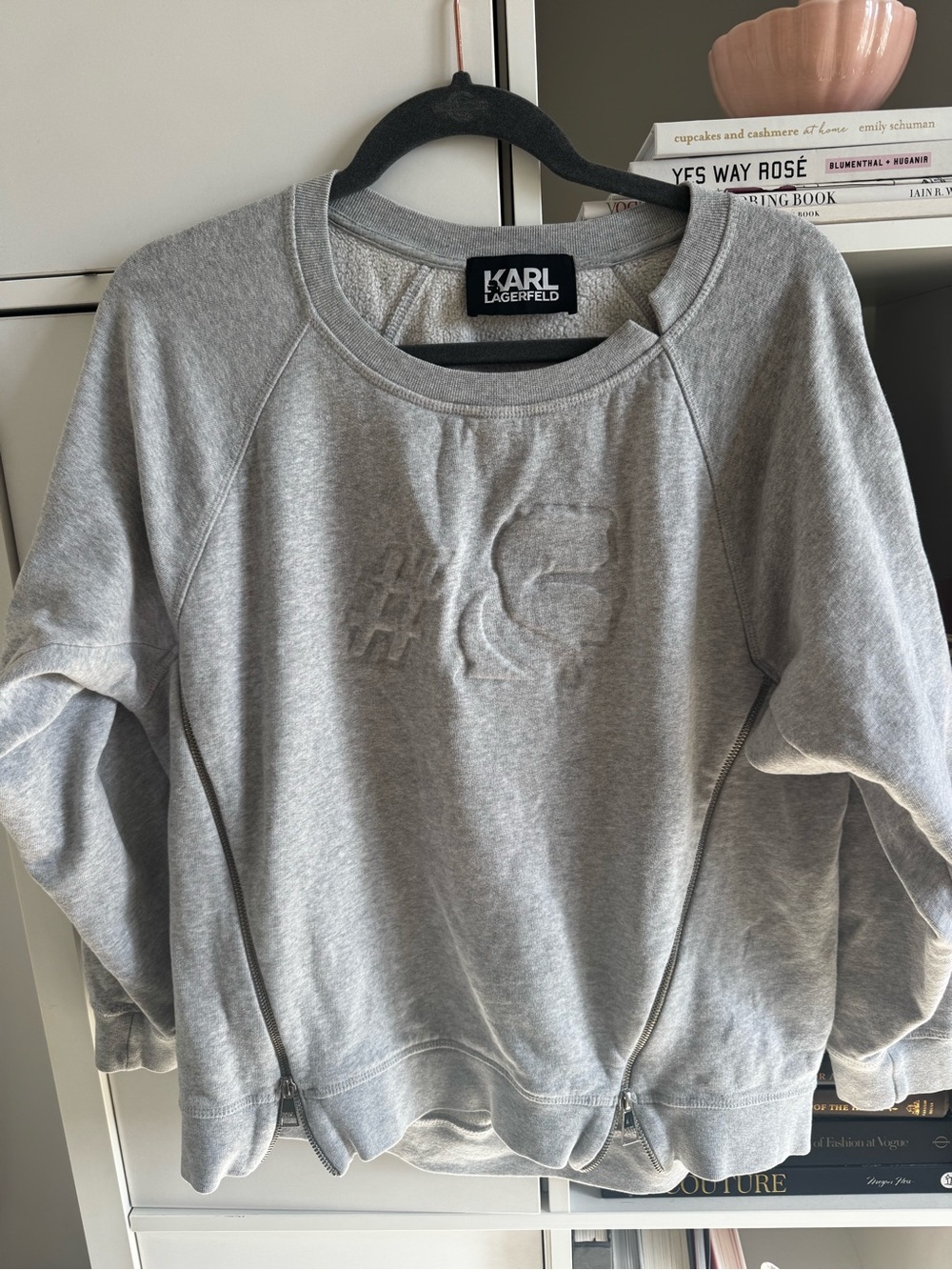 Karl Lagerfeld Light Grey Logo Crewneck Sweatshirt